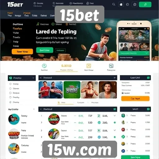 Interface e usabilidade do site 15bet